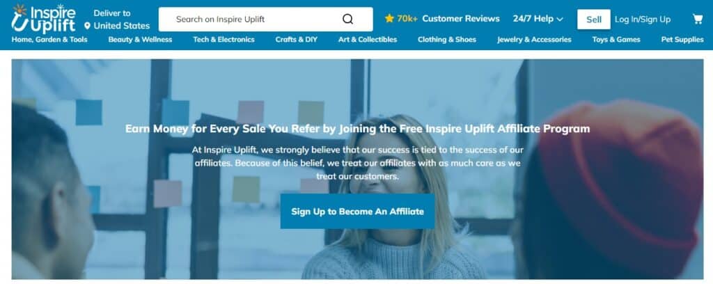 Affiliate marketing and influencer program at Inspire Uplift