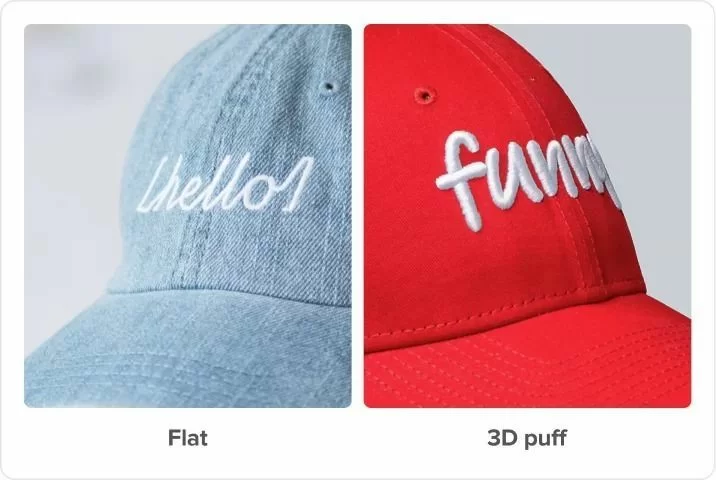 the difference between flat and 3d puff embroidery printing