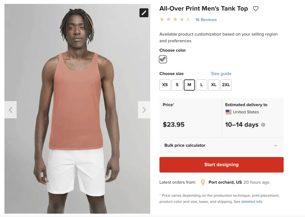 tank top printful model